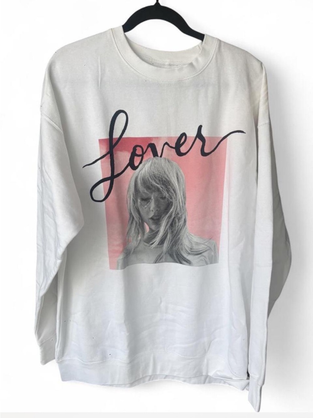 Taylor Swift White Sweatshirt with Pink Graphic 'Lover'